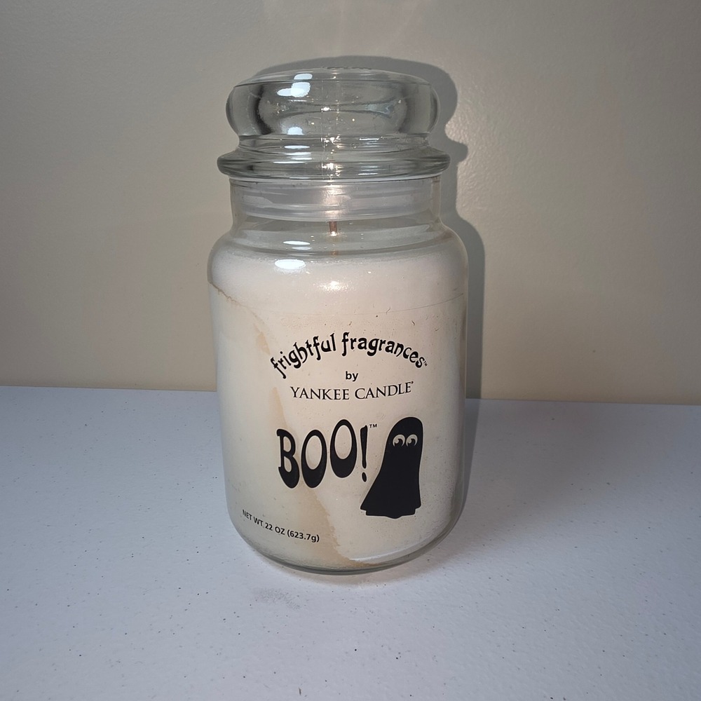 RARE Yankee‎ Candle Frightful Fragrances Boo Large Jar Halloween 22oz New